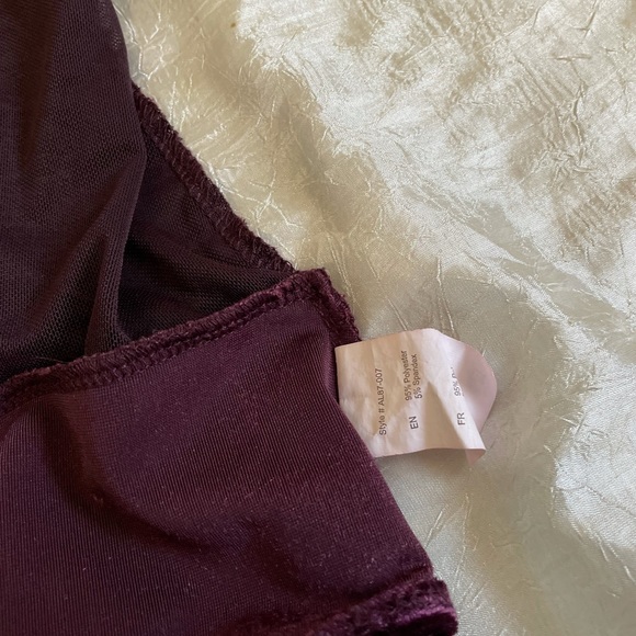 Purple mesh and crushed velvet bodysuit - Picture 7 of 8